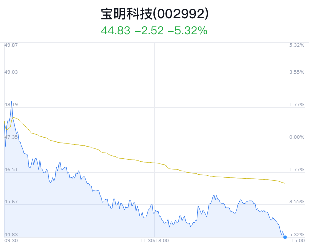 宝明科技大幅下跌 近半年1家券商增持